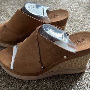 New UGG womens abbot slide wedge size 10